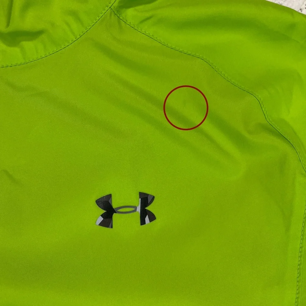 Under Armor Mock Neck Windbreaker Jacket Green Gray Youth XL‎